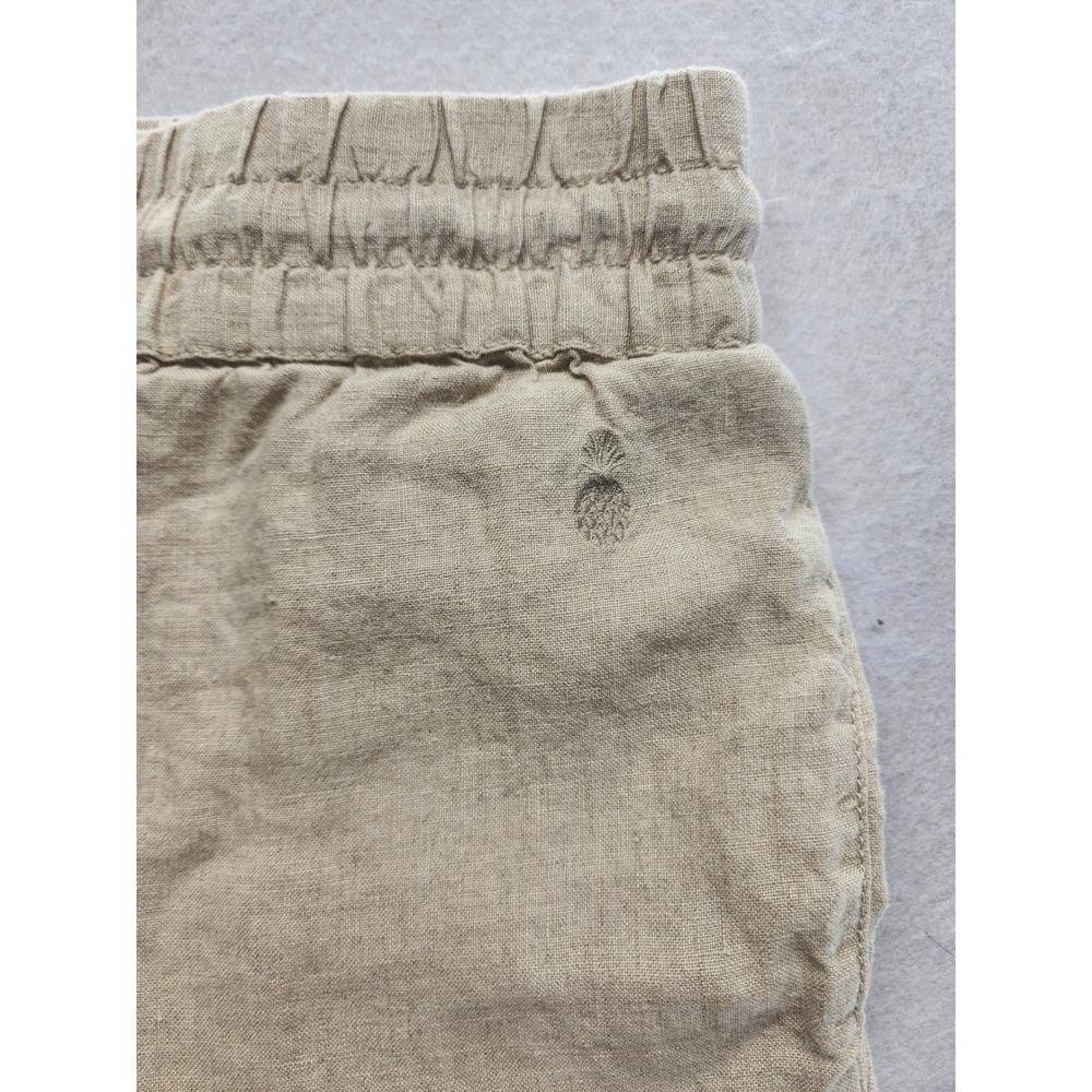 Tommy Bahama Womens Small Beige Linen Wide Leg Drawstring Elastic Waist Pants - Picture 6 of 10